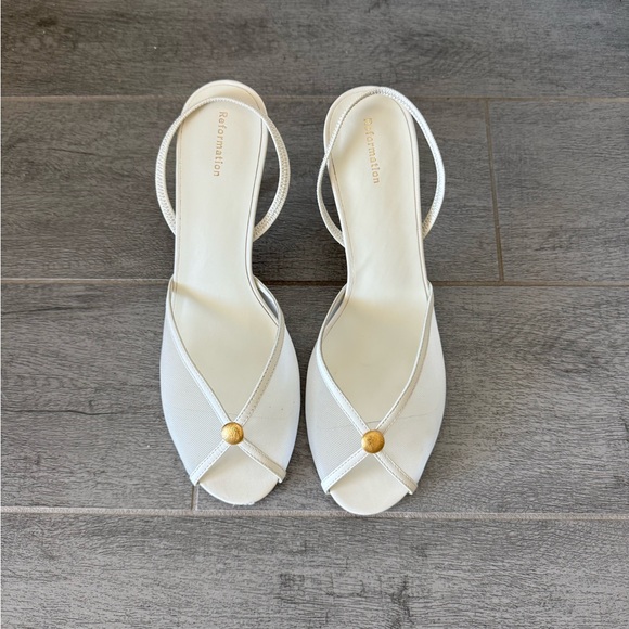 Reformation Paula Slingback Heel – White Mesh – Size 9.5 - Picture 5 of 7